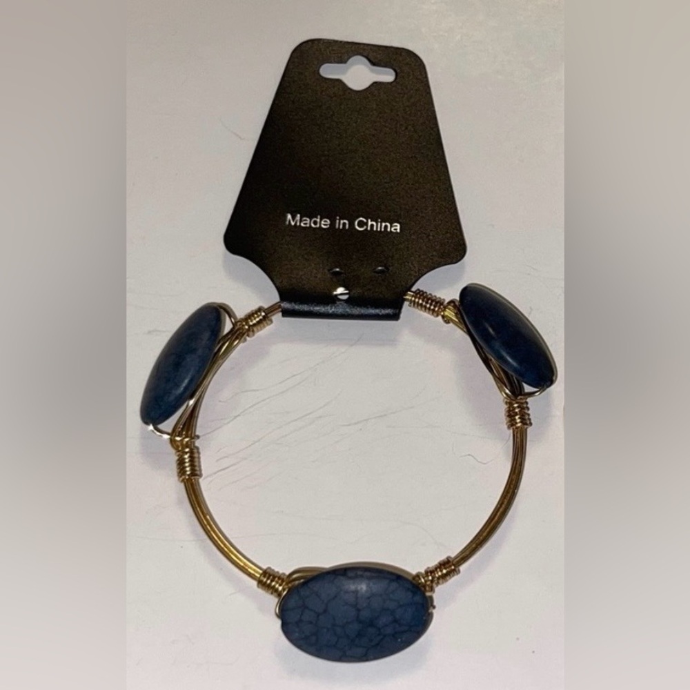 Natasha Blue Rock Bangle Bracelet
